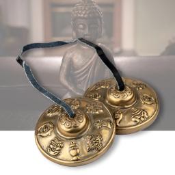 Oração budista sino pratos sinos meditação mantra feito à mão nepal tibetano yoga instrumento musical em relevo pratos de percussão - Image 3
