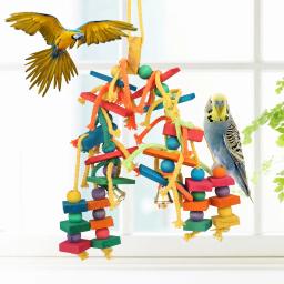 Brinquedos De Papagaio De Madeira, Love Bird Cage, Treinamento engraçado, Corda de algodão, Resistente à mordida, Pet Rasgando Produto - Image 3