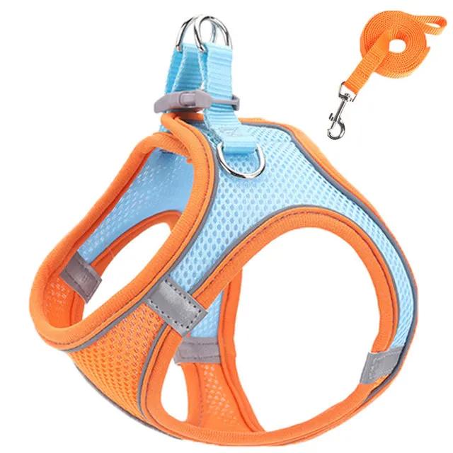 Arnês Refletivo e Trelas Conjunto para Animais de Estimação, Arnês Ajustável para Gatos e Cães Pequenos, Pug, Chihuahua, Acessórios Cat - Image 1