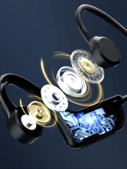 Condução óssea fones de ouvido sem fio bluetooth 5.1 fones esporte ao ar livre fone com microfone para android ios suporte cartão sd - Image 4