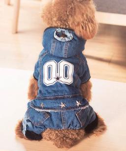 Outono inverno denim cachorro jeans espessamento quatro pernas roupas para animais de estimação quente cachorro macacões suprimentos para animais de estimação - Image 6