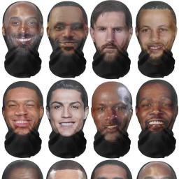 Novo 3d impresso kanye máscara de malha elástica máscara facial completa para homens mulheres cosplay headwear hip hop moda balaclava capuz chapéu chapelaria - Image 1