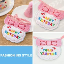 Material de festa de aniversário para animais, chapéu bandana bonito, conjunto de laços, acessórios para gato e cachorro, cachorro e cachorro pequeno, menino e menina cachorro - Image 5