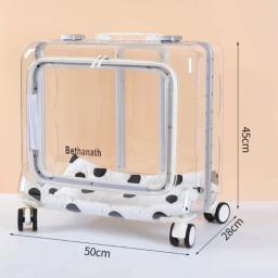 Mala carrinho transparente para Pet, transporte exterior, acessórios de viagem, Pet Products, gatos e cães pequenos Design - Image 5