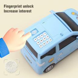 Inteligência caixa de dinheiro cofrinho dinheiro carro impressão digital atm para crianças moedas digitais dinheiro mini poupança depósito seguro brinquedo presente do miúdo - Image 6