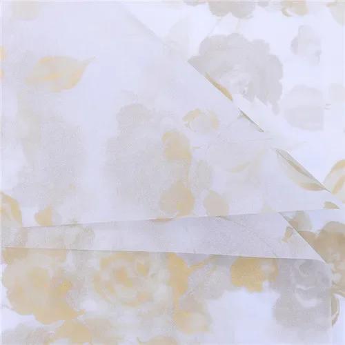 Papel de Tecido para Artesanato com Estampa de Leopardo, Mármore e Rosa - 20 Folhas de 50x70cm para Presentes e Buquês DIY