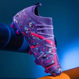 Picos longos dos homens chuteiras de futebol, Indoor Calçados Esportivos, Botas de Futebol Profissional, Sapatos Macios Respiráveis Unisex, Drop Shipping - Image 5