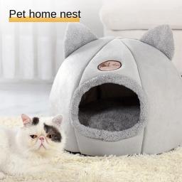 Totalmente fechado ninho de gato do inverno, casa quente, à prova de frio Pet House, cama grande gato Stray - Image 1