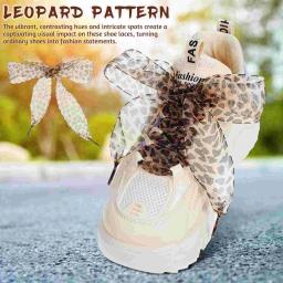 2 pçs cadarços de renda leopardo encantador sapato decoração acessório para bota cinta plana substituição tênis fita esportes chita tênis - Image 6