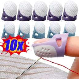 Dedales de costura de silicone pontas de dedo antiderrapante capa de dedo oco protetor manga diy mão ponto cruz ferramentas de costura - Image 1