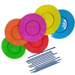 Jogo ao ar livre girando placas com varas, malabarismo Set, iniciantes, 6 pcs - Image 3