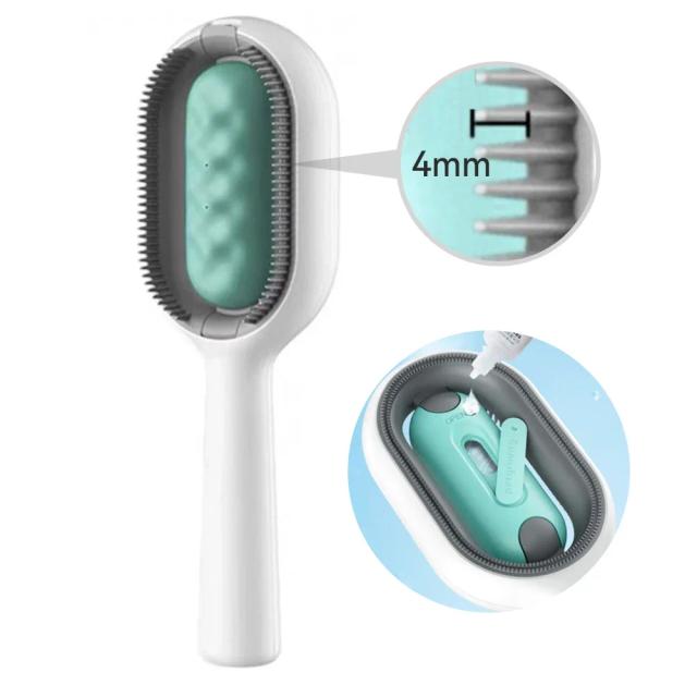 Escova 2 em 1 para Grooming de Gatos e Cães com Tanque de Água - Acessórios Criativos para Pet Care