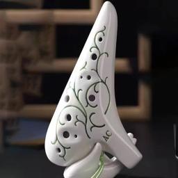 Flauta Tripla Zelda Ocarina De Madeira, Barriton Tube Instruments, Trave Profissional Musical, 12 Buracos - Image 3