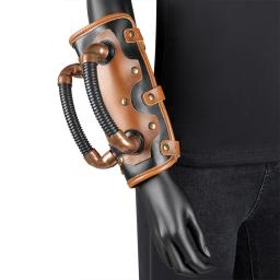 Armadura medieval vintage braço, guarda de couro PU, braçadeira steampunk, manopla vambrace, pulseira para cosplay de palco, adereços guerreiro - Image 3