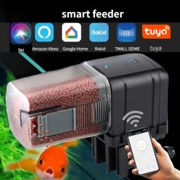 Alimentador automático do tanque de peixes do aquário, App sem fio do telefone esperto, orador inteligente, controle remoto, sincronismo, WiFi, alimentação dos peixes - Image 1