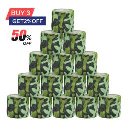 1/6/10 pces terra elástica ao ar livre caça camuflagem stealth fita impermeável envoltório durável auto adesivo elástico bandagem - Image 1