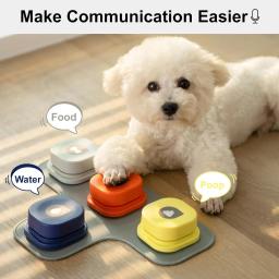 MEWOOFUN Pet Comunicação Vocal Training Brinquedo Interativo, Botão Do Cão, Gravar Falando, Bell Ringer com Pad e Adesivo, Fácil de Usar - Image 4