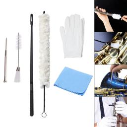 Algodão kit de limpeza para saxofone e flauta, 7 peças, escova de pó dupla extremidade, instrumento de manutenção - Image 1