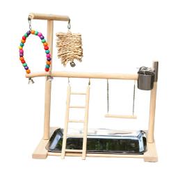 Madeira maciça Pet Parrot Playstand, Parque Infantil Pássaro, Bird Gym Escada, Stand Bite Toy, Escada para Budgie - Image 6