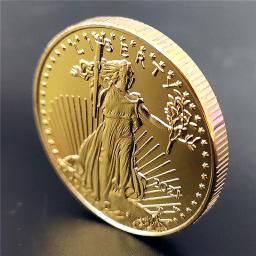 Moedas colecionáveis de ouro fino de 1/2 oz, estátua unida da américa, liberdade, desafio, moeda, presente de ano novo, coleção requintada 2021/2016 - Image 1