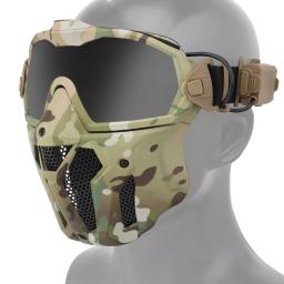 Tactical Airsoft Paintball máscara facial com ventilador, respirável, anti-fog, máscara facial completa para caça, tiro, máscaras de proteção militares - Image 4