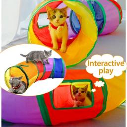 Packs de brinquedos para gatos interiores, Variety Cat Toys Set, incluindo túnel dobrável do arco-íris, Crinkle Balls, Bell Play, jogo criativo, primavera - Image 3