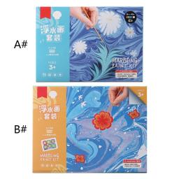 6ml água marmoring pintura kit água arte pintura conjunto com esboço papel artes artesanato para menina menino atividades criativas 6/12x - Image 5