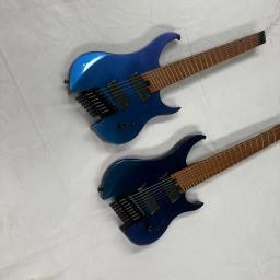 Guitarra Elétrica Azul Sem Cabeça de 7 Cordas com Captador de Alta Qualidade e Frete Grátis - Image 1