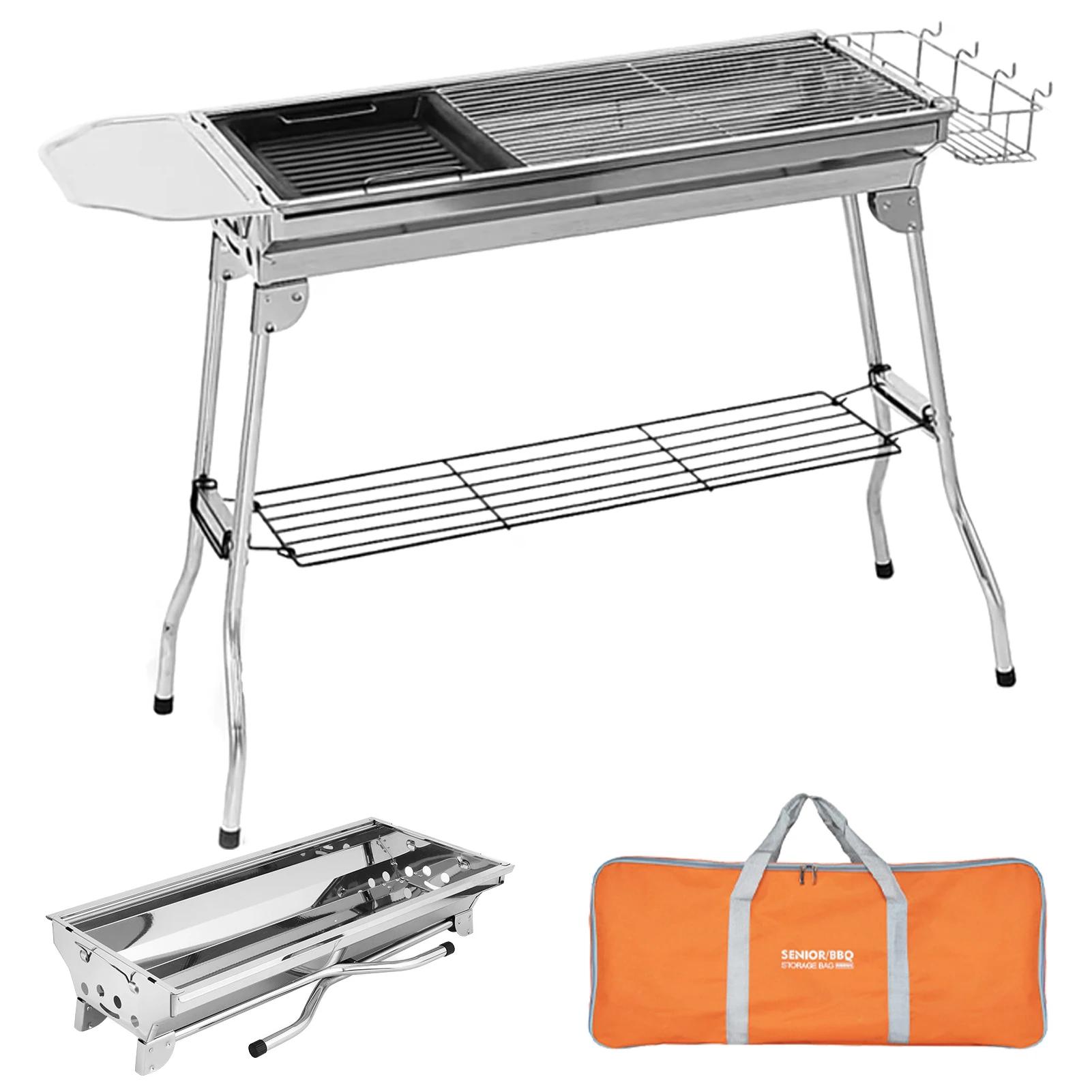 Portable Outdoor Folding Campfire Grill, Churrasqueira com Estaca, Churrasqueira Grelha para Camping, Caminhadas e Mochila - Image 1