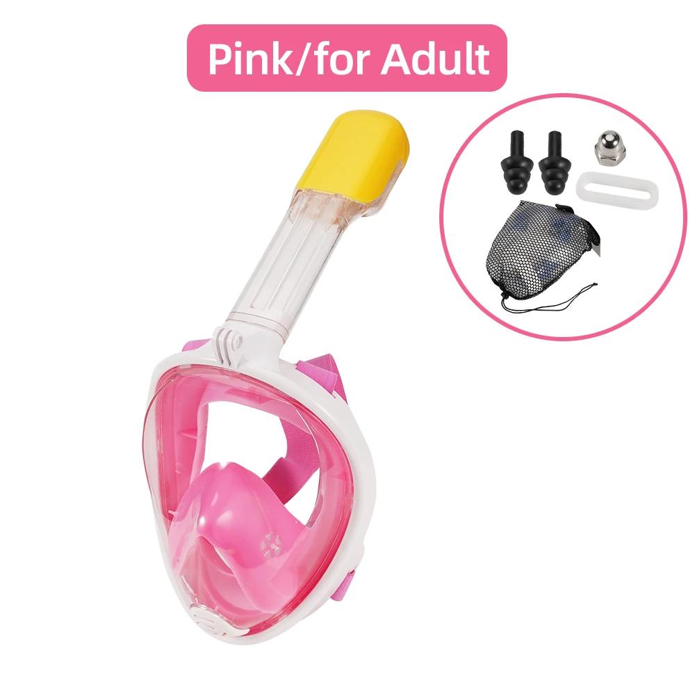 Máscara de snorkel facial completa para adultos, visão ampla, anti-nevoeiro, anti-vazamento, óculos, óculos, equipamento de piscina, mergulho, mergulho, natação - Image 1