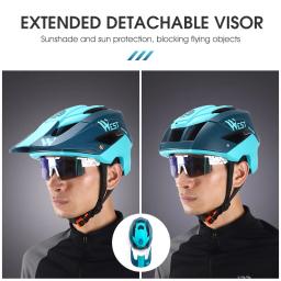 West Biking-Capacete Viseira de Ciclismo para Homens e Mulheres, Leve, MTB, Corrida de Bicicleta, Modular, Cara Completa, Motocicleta - Image 2