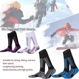 1 par de meias de esqui quentes de inverno espessamento meias de caminhada para mulheres homens anti-frio esqui esporte ao ar livre meias acessórios de neve - Image 3