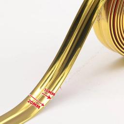 Fita decorativa autoadesiva do pvc, fundo do ouro, parede, canto interno, tira da decoração, mobília, borda da tabela, pára-choques anticolisão - Image 6