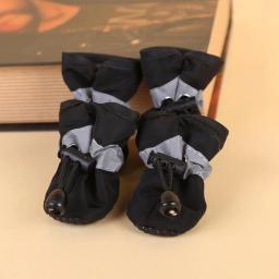 4 pçs conjunto cão gato inverno quente chuva botas de proteção pet esportes anti-deslizamento sapatos acessórios para cães produtos para animais de estimação bonito - Image 4