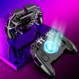 Tiro móvel Gaming Button Trigger, Gamepad com ventilador de refrigeração, PUBG Mobile Joypad, Console de jogos, 6 Dedo - Image 2