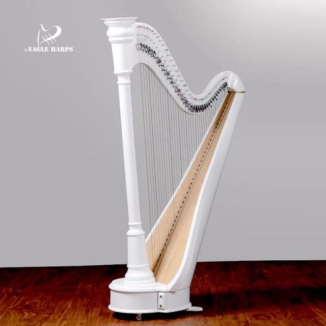 Harpa Profissional Artesanal Blanche Eagleharp de 38 Cordas em Maple