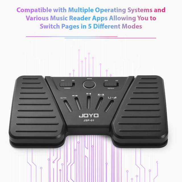 Pedal Sem Fio JOYO para Virar Páginas de Música - Compatível com Tablets e Smartphones, Recarregável e Ideal para Músicos