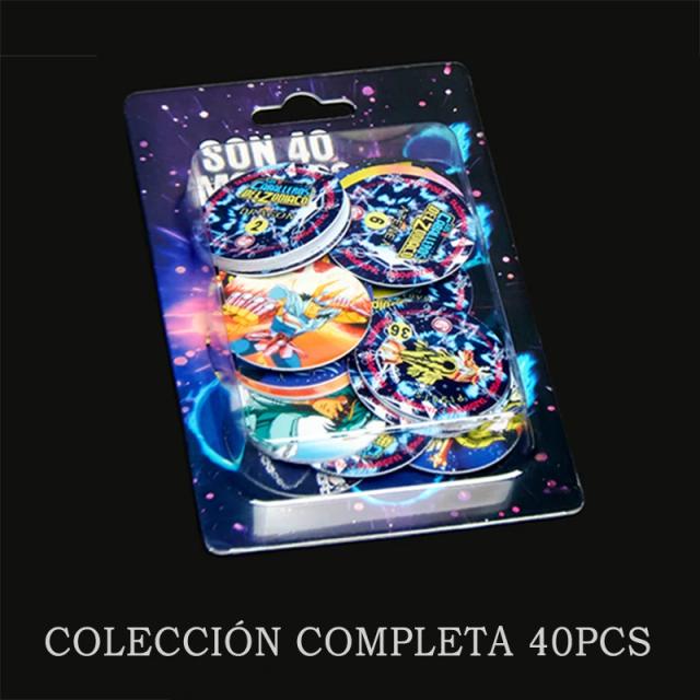 Coleção Completa de Tazos Los Caballeros del Zodiaco 40/40 Sabritas Vintage com Álbum e Pogs Raros