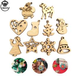 50Pcs Natal Enfeites De Madeira DIY Xmas Tree Pendurado Pingentes Decoração Para Casa 2024 Festa de Ano Novo Navidad Decoração Suprimentos,natal decoração,suprimentos de natal,enfeites de natal - Image 1