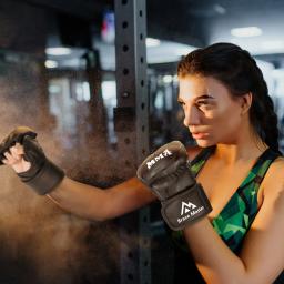 Luvas de Boxe de Couro PU para Homens, Meio Dedo, Luta MMA, Pontapé, Karatê, Treinamento Muay Thai, Equipamento de Treino - Image 6