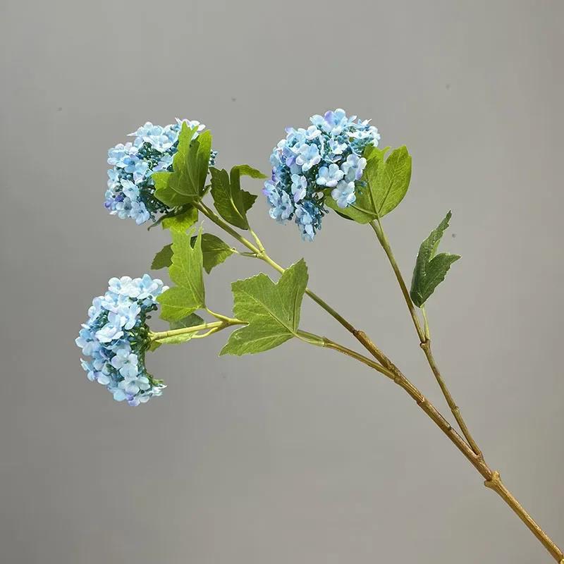 Simulado Snowball Floral Seda Flores Falsas, ramo Longo, Hortênsia, Planta Verde, Decoração Do Casamento, Decoração De Salão - Image 1