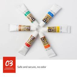 Pintura Chinesa Guache Set Para Iniciantes, Ferramenta De Pintura A Tinta De Caligrafia, Tubo De Plástico, Arte Suprimentos, 12ml, 12ml, 18 Cores - Image 4