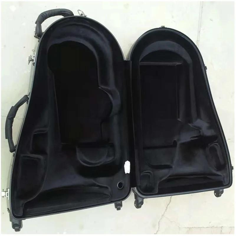Saco de chifre de barítono Estojo de polia Estojo de roda versátil Fit Euphonium Estojo de instrumento de latão Estojo de tuba à prova d'água Ombros duros Carry Box Roda omnidirecional Saco de caixa de eufônio Caixa de - Image 1