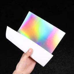 Cardstock Papel Metálico Arco-íris Papelão, Artesanato Holográfico para Criança Grossa, 10 Folhas - Image 2