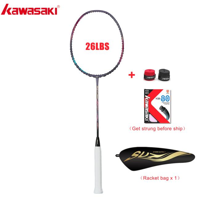 Kawasaki SU7 Raquete Badminton Full Carbon Profissional 4U Ataque Rápido