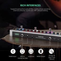 Pedal multiefeitos de baixo LEKATO, pedal de efeitos de baixo com 36 predefinições, 4 módulos editáveis, amplificador, compressor, mod, espaço, reverberação - Image 5
