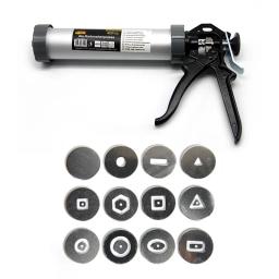 Oco lama vara extrusora conjunto de argila portátil apertando a arma, cerâmica modelagem ferramenta, DIY 12 tipos de macio - Image 2