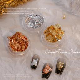 Folha para manicure ouro prata irregular alumínio 3d brilhos lantejoulas artesanato papel adesivos de unhas arte decoração diy ferramentas decorativas - Image 3