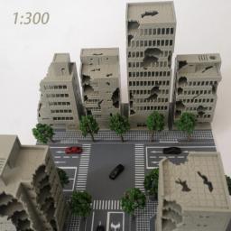 Construção Modelo Miniatura Damaged High-Rise House, Paisagem Militar, Layout Diorama Kit, Batalha, 1Pc, 1:300 - Image 6
