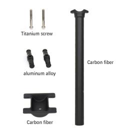 ELITA ONE Selim de fibra de carbono para MTB/bicicleta de estrada 27,2/30,9/31,6 mm de diâmetro leve 130g com parafusos de titânio - Image 3